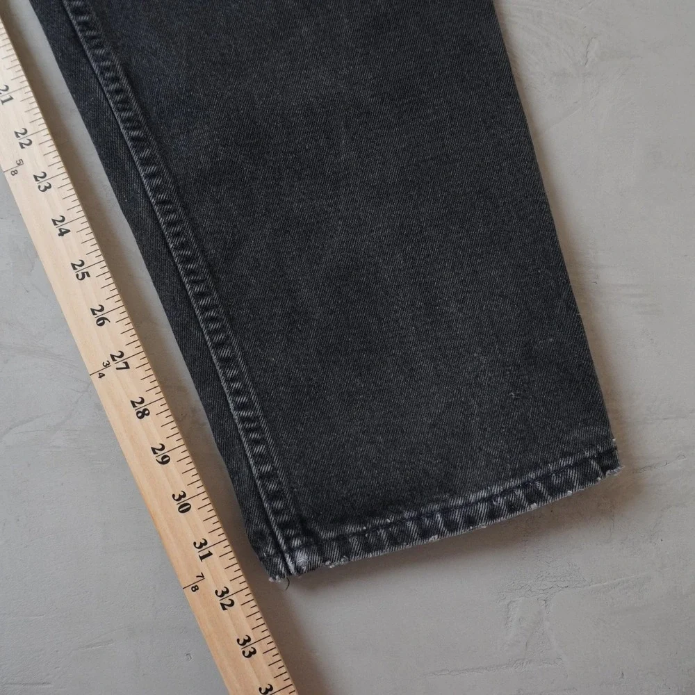 Vintage Levis 545 Jeans 38x32 Mens Black Loose Fit Straight USA Made Denim 90s